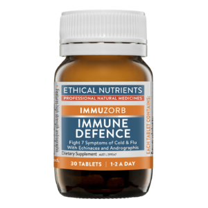 Ethical Nutrients IMMUZORB Immune Defence, with Echinacea and Andrographis for daily immune support, and to help fight 7 symptoms of cold & flu.