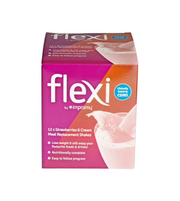 Flexi By Impromy Strawberry and Cream Meal Replacement Shakes 12 Pack